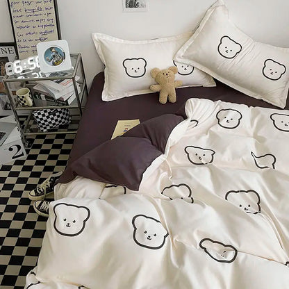 Fashion Solid Color Washable Duvet Cover Set - Ins Style Bedding, No Comforter, Pillowcases, Sheet