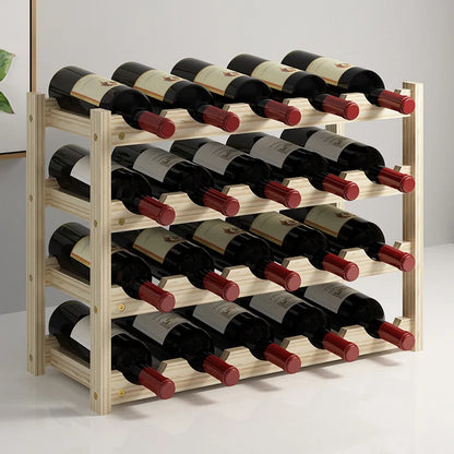 Solid Wood Wine Rack Cabinet - Bottle Holder Stand & Display Shelf