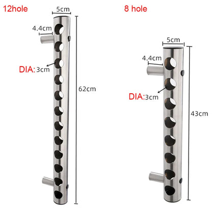 Wall-Mounted Stainless Steel Wine Rack - Creative Bottle Holder
