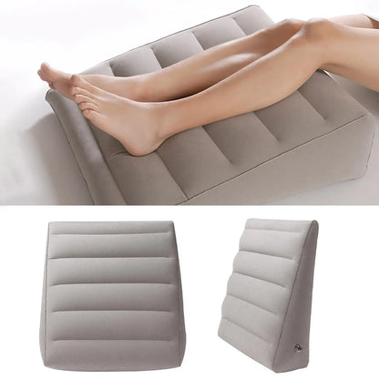 Inflatable Wedge Pillow - Adjustable Travel Cushion for Head, Shoulder, Back, and Leg Support