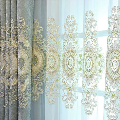 European Style Embroidered Luxury Blackout Curtains - Custom Fit