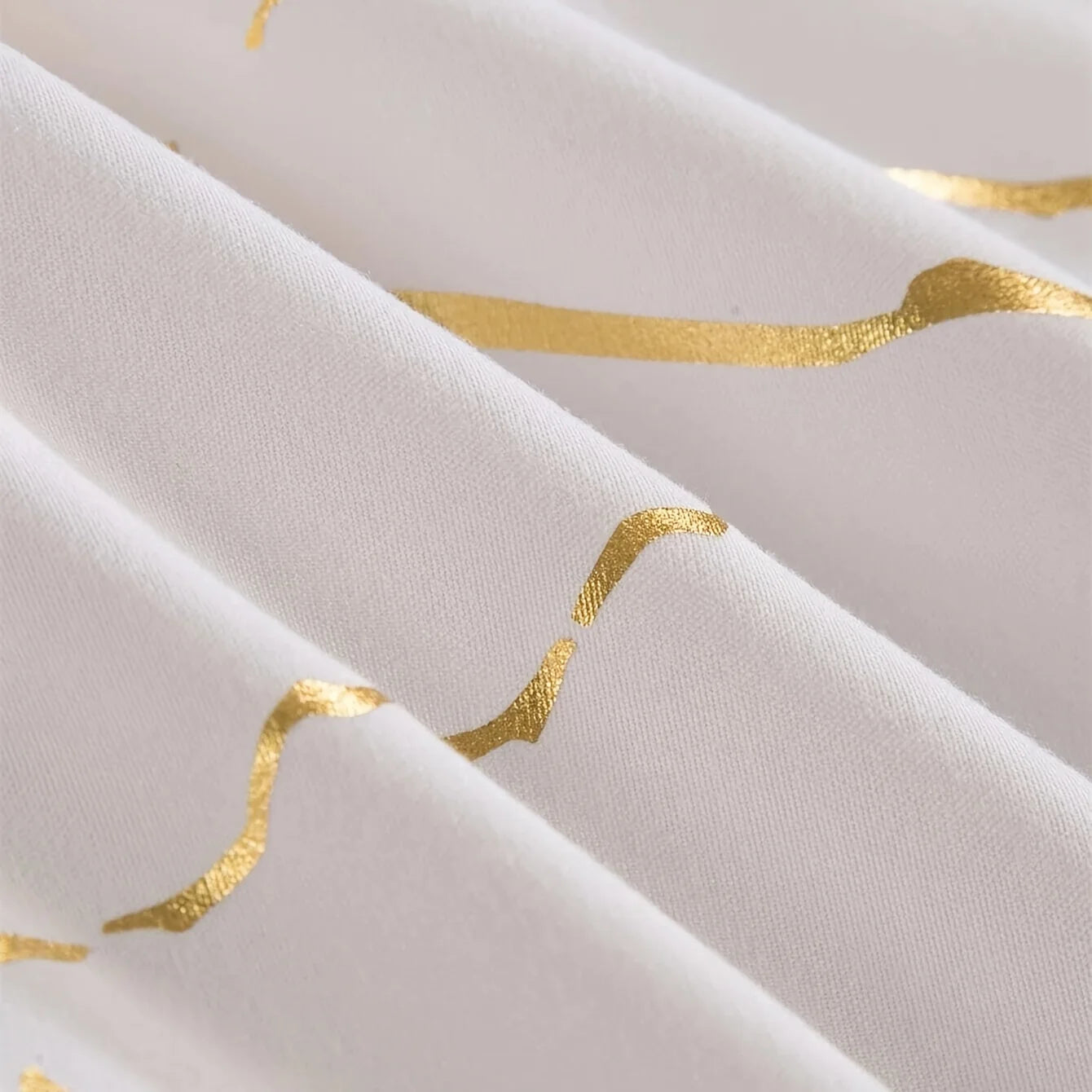 Luxury Queen Duvet Cover Set – White Marble Print