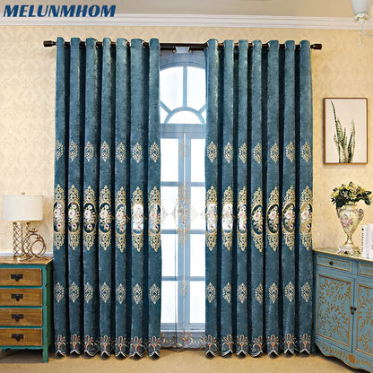 Luxury Velvet Chenille Blackout Curtains for Living Room