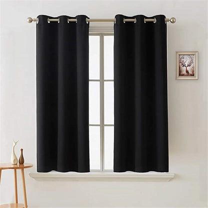 Black Blackout Thermal Insulated Curtains - Soundproof Panels for Living Room and Bedroom