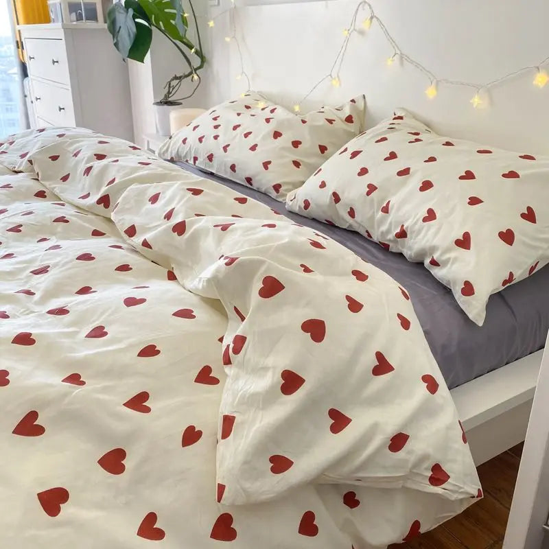 Fashion Solid Color Washable Duvet Cover Set - Ins Style Bedding, No Comforter, Pillowcases, Sheet