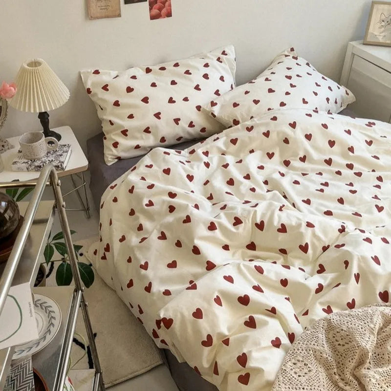 Fashion Solid Color Washable Duvet Cover Set - Ins Style Bedding, No Comforter, Pillowcases, Sheet