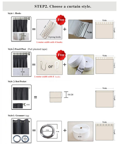 Black Blackout Thermal Insulated Curtains - Soundproof Panels for Living Room and Bedroom