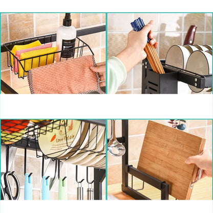 Stainless Steel Dish Rack Drainer - Over Sink Kitchen Storage Organizer, 65/85cm