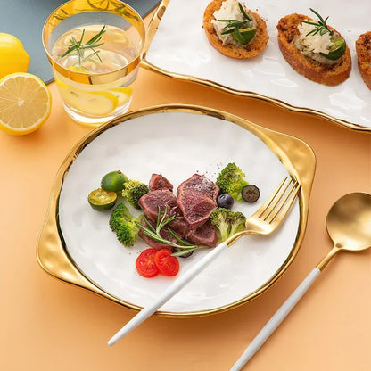 White Ceramic Dinner Plate - Elegant Modern Tableware (1 Piece)