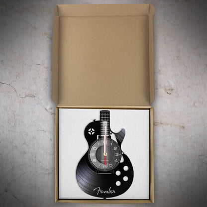 Acoustic Guitar Wall Art Clock - Musical Instrument Decor