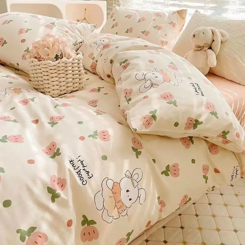 Fashion Solid Color Washable Duvet Cover Set - Ins Style Bedding, No Comforter, Pillowcases, Sheet