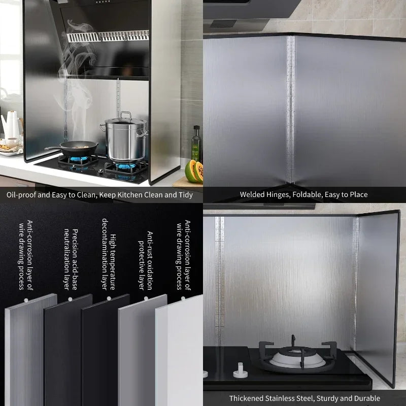 Anti Oil Splatter Guard - Stainless Steel Folding Grease Screen