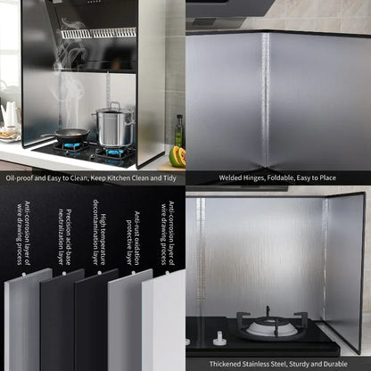 Anti Oil Splatter Guard - Stainless Steel Folding Grease Screen