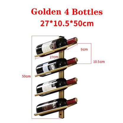 Wall-Mounted Wine Rack & Champagne Bottle Holder - Iron Stand