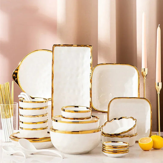 White Ceramic Dinner Plate - Elegant Modern Tableware (1 Piece)