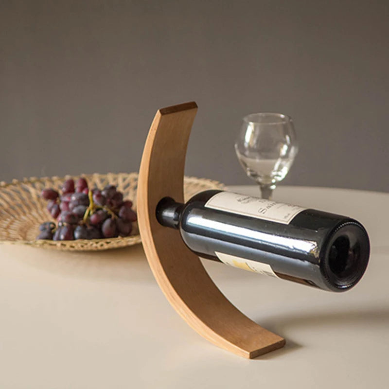 Modern Bar Wooden Balanced Wine Bottle Rack