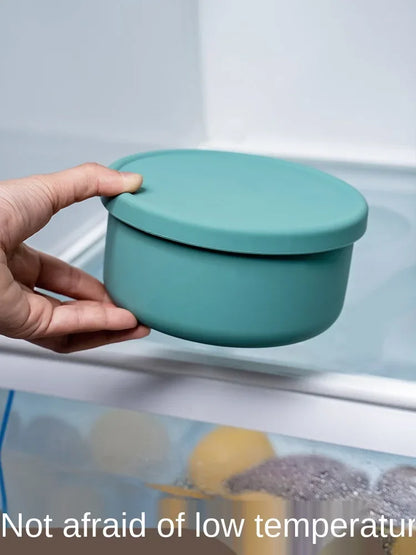 Silicone Fresh-Keeping Bento Box with Lid - Sealed Round Storage Bowl