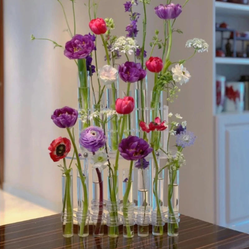 Elegant Test Tube Glass Vases Set