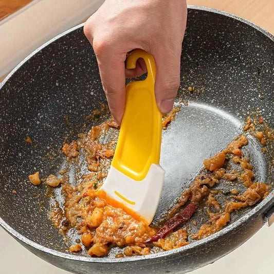 Silicone Pan Scraper &amp; Cleaning Spatula - Non-Stick Kitchen Tool
