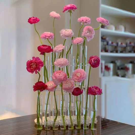 Elegant Test Tube Glass Vases Set