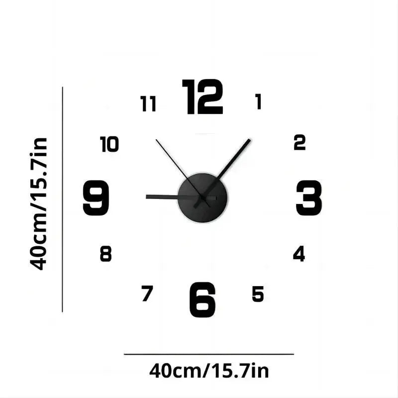 Creative Frameless DIY Wall Clock - Silent Home Wall Decal
