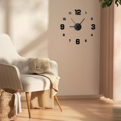 Creative Frameless DIY Wall Clock - Silent Home Wall Decal
