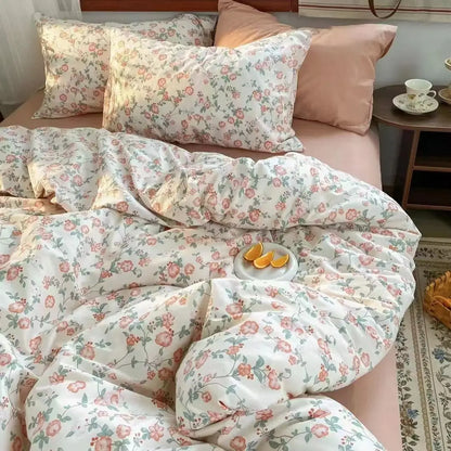 Fashion Solid Color Washable Duvet Cover Set - Ins Style Bedding, No Comforter, Pillowcases, Sheet