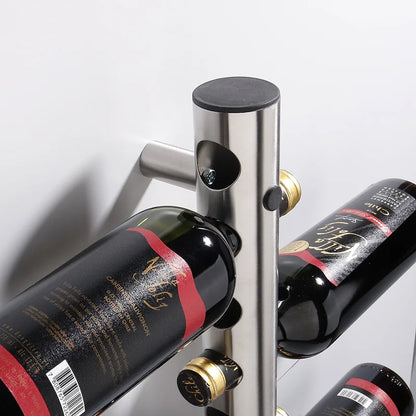 Creative Stainless Steel Wall-Mounted Wine Rack - Bottle Stand and Shelf for Drinks