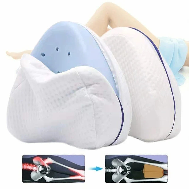 Memory Foam Leg Pillow - Orthopedic Pain Relief Cushion for Sciatica and Joint Support