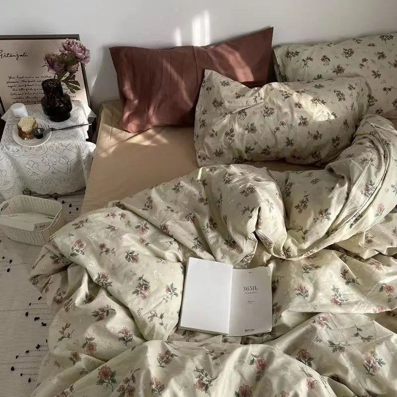 Fashion Solid Color Washable Duvet Cover Set - Ins Style Bedding, No Comforter, Pillowcases, Sheet