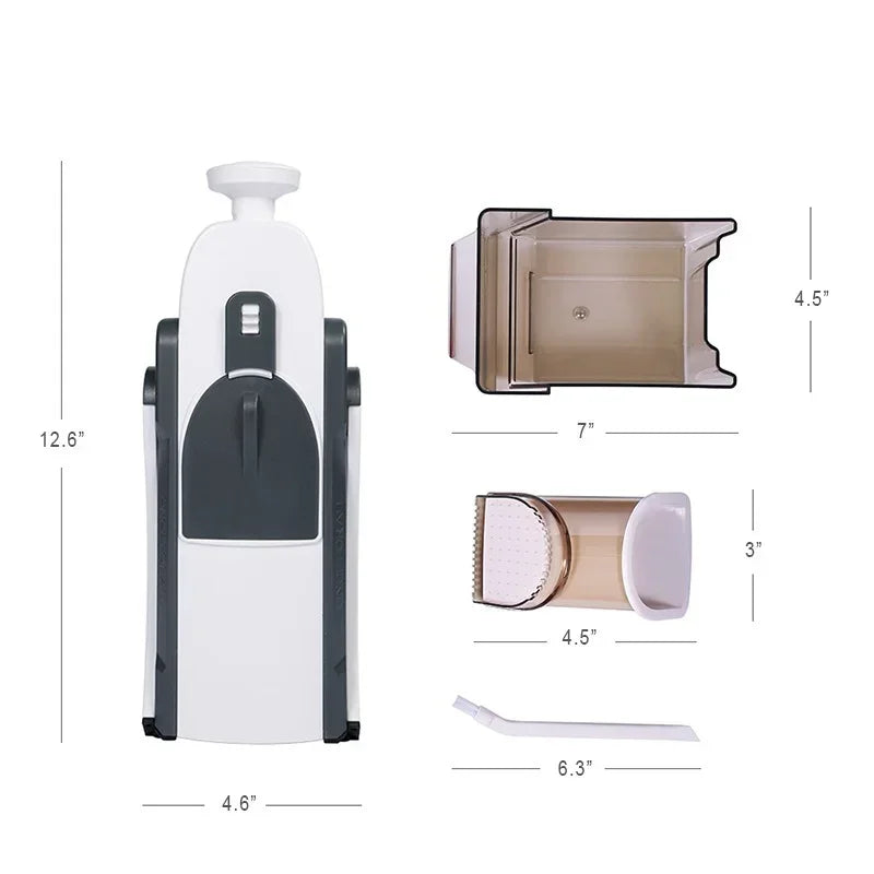 Safe Vegetable Cutter &amp; Kitchen Slicer - Salad Chopper, Potato &amp; French Fries Cutter, Cheese Grater Gadget