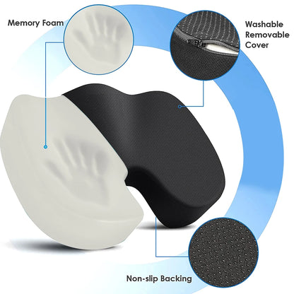 Memory Foam Seat Cushion for Office Chairs | Coccyx Relief & Posture Correction