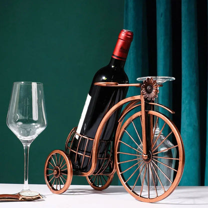 Creative Metal Wine Rack - Vintage Wine Bottle and Glass Holder