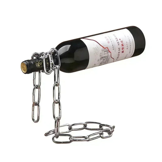 Magical Suspension Iron Chain Wine Rack - One Bottle Display Stand