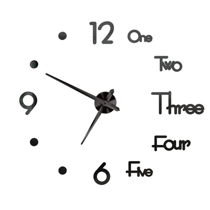 2D/3D Large Roman Numeral Acrylic Mirror Wall Clock - DIY Quartz Clock