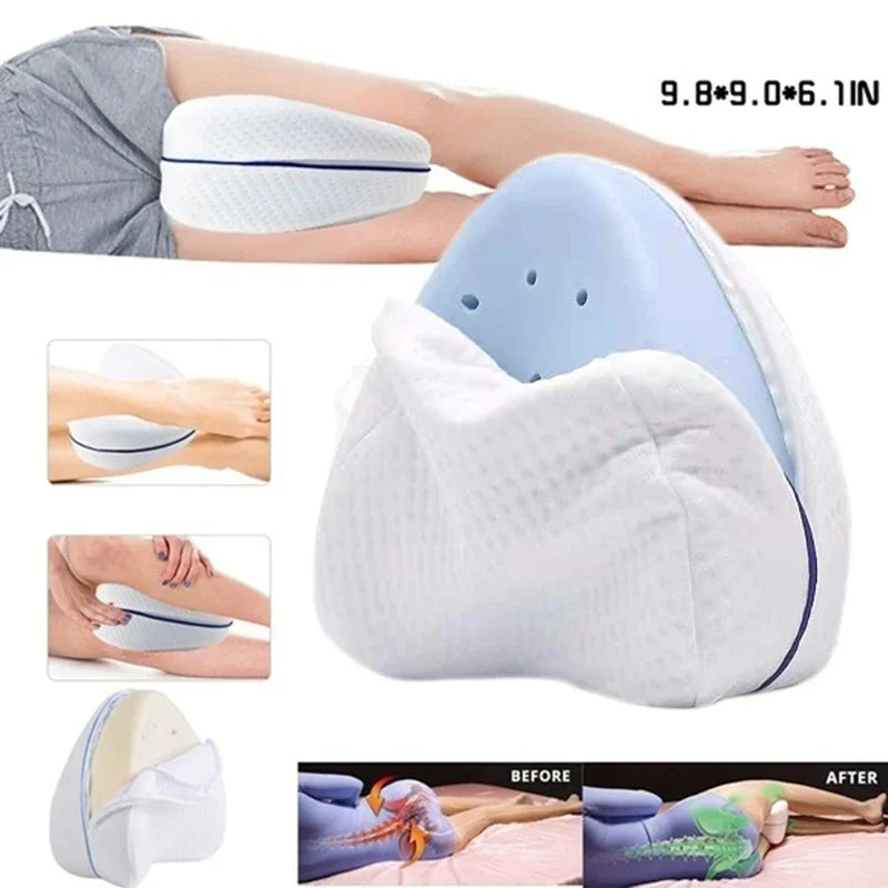 Memory Foam Leg Pillow - Orthopedic Pain Relief Cushion for Sciatica and Joint Support