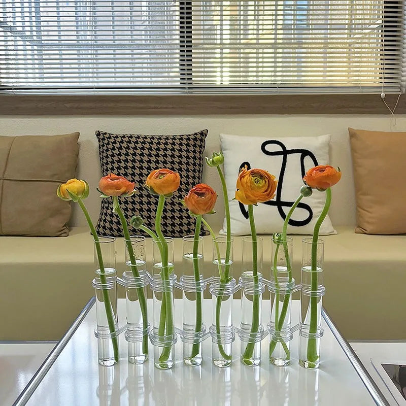 Elegant Test Tube Glass Vases Set
