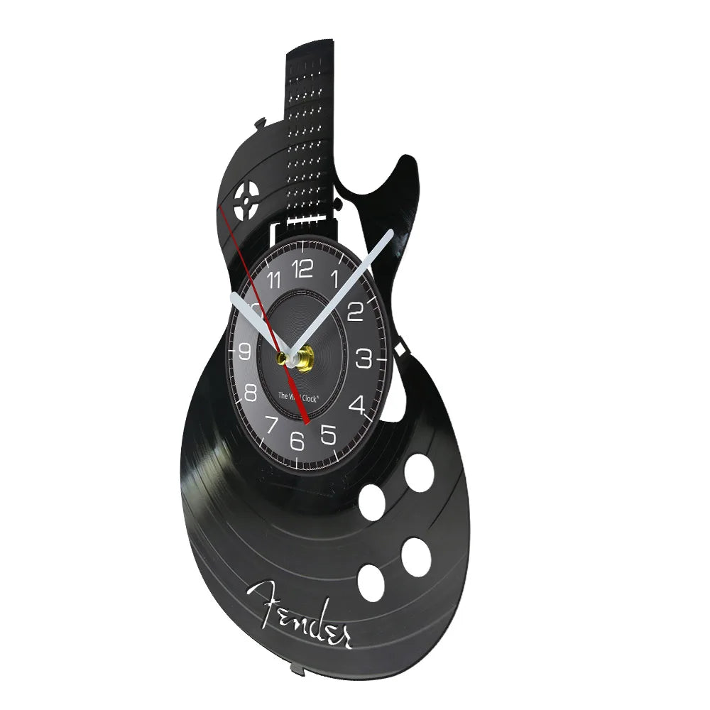 Acoustic Guitar Wall Art Clock - Musical Instrument Decor