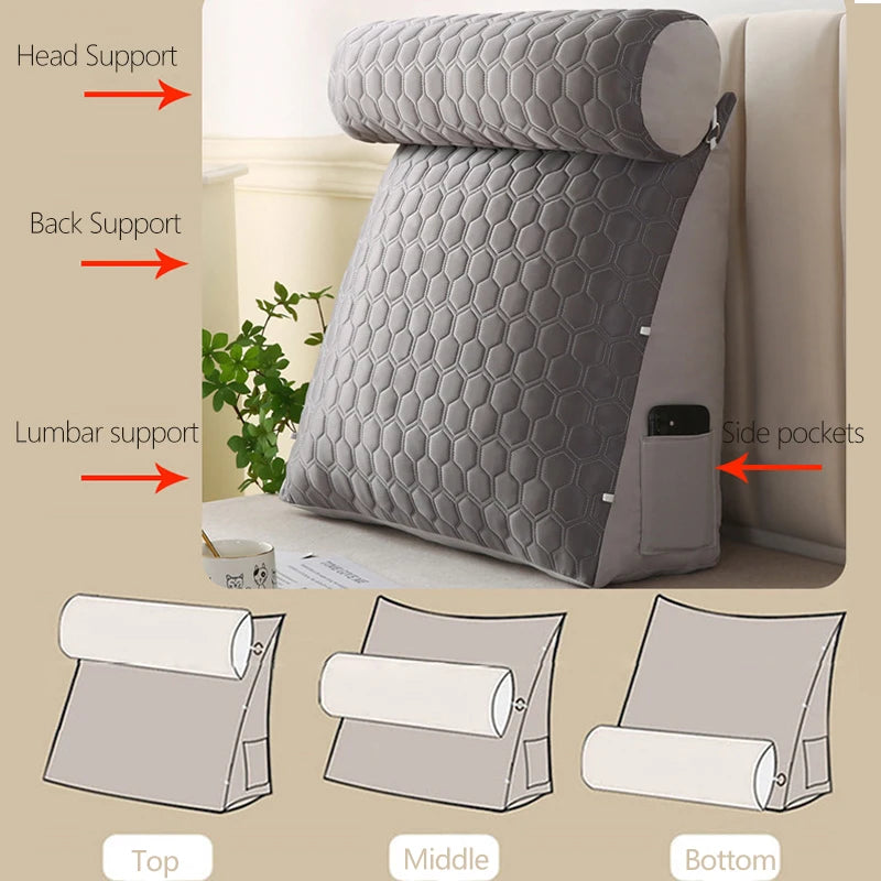 Triangle Reading Pillow Wedge Backrest Cushion