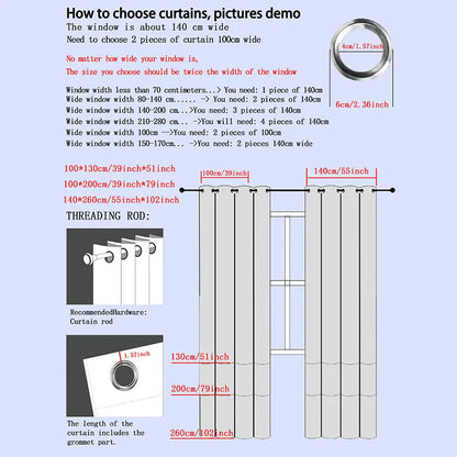 Blackout Bedroom Curtain - High Shading, Thick Blinds Drapes for Living Room, 1 Panel