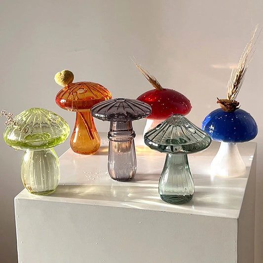 Luxury Mushroom Glass Vase for Plants