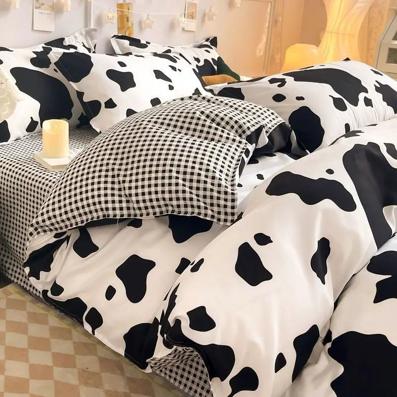 Fashion Solid Color Washable Duvet Cover Set - Ins Style Bedding, No Comforter, Pillowcases, Sheet