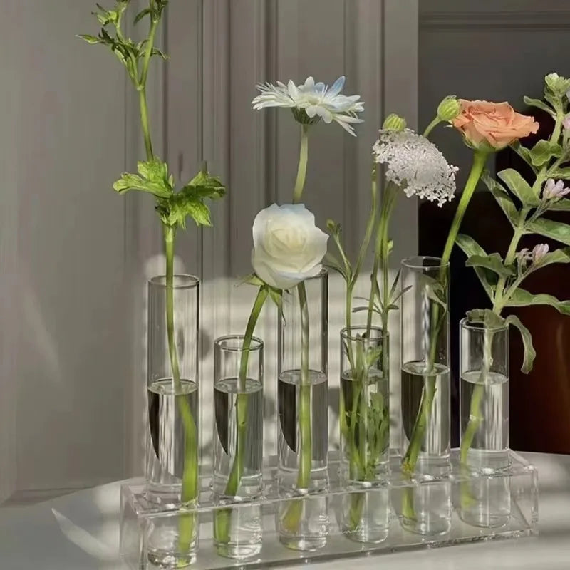 Elegant Test Tube Glass Vases Set