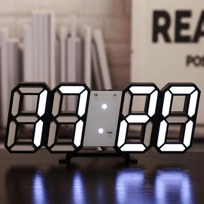 LED Digital Wall Clock with Adjustable Brightness - Electronic Alarm Clock for Modern Homes
