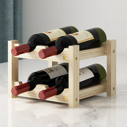 Solid Wood Wine Rack Cabinet - Bottle Holder Stand & Display Shelf