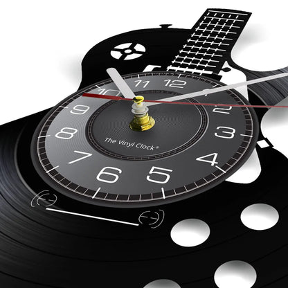 Acoustic Guitar Wall Art Clock - Musical Instrument Decor