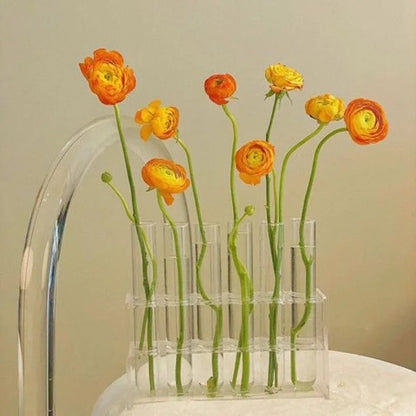 Elegant Test Tube Glass Vases Set