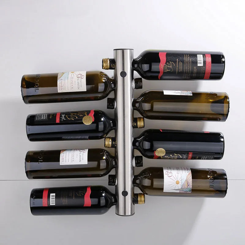 Creative Stainless Steel Wall-Mounted Wine Rack - Bottle Stand and Shelf for Drinks