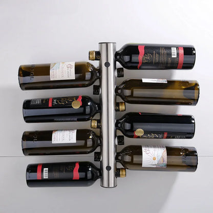 Creative Stainless Steel Wall-Mounted Wine Rack - Bottle Stand and Shelf for Drinks