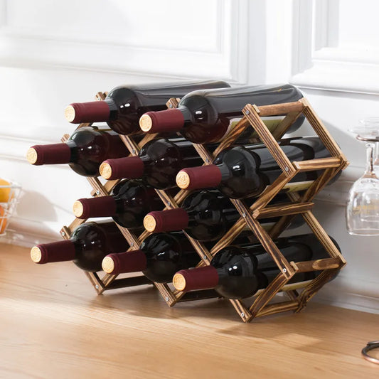 Wooden Wine Rack & Wine Holders - Bar Display Stand Organizer